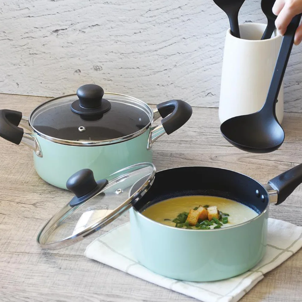 IH Pan Stew Pot Two Handles with Lid 18cm Mint