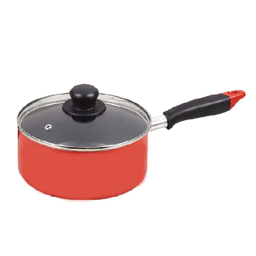 IH Sauce Pan with Lid 16cm/18cm Red